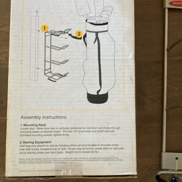 NIB The Container Store Golf Rack storage solid steel wall Mount - Picture 9 of 9
